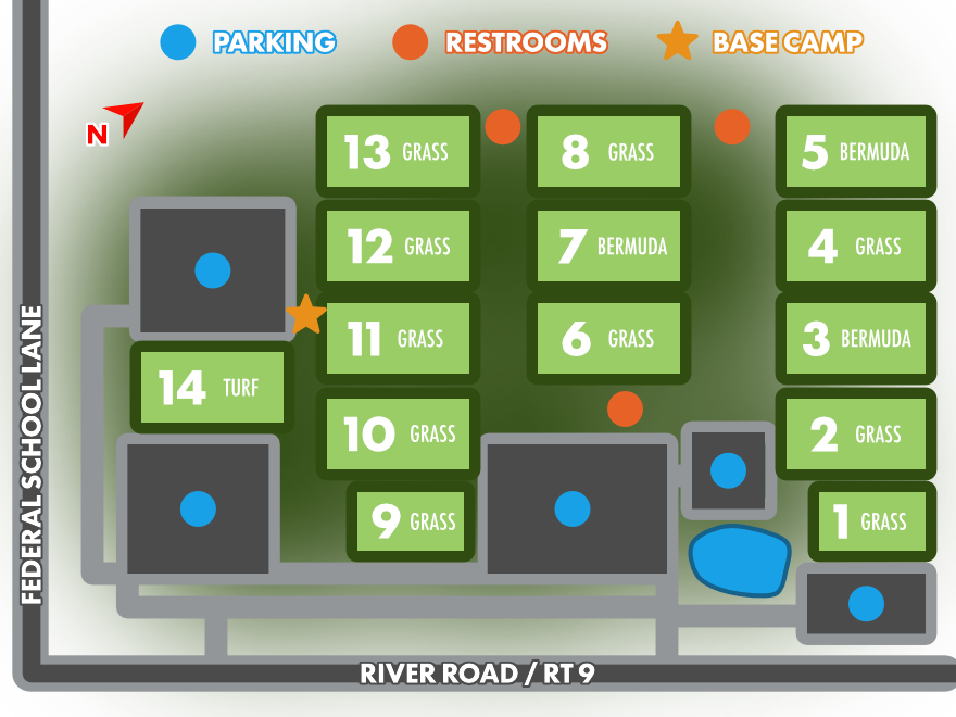 Kirkwood Soccer Complex Field Map